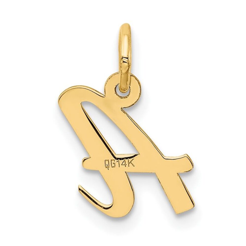 10k Yellow Gold Small Script Initial A Charm - image 4
